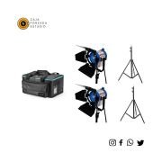 kit luz led 300ws ,2 fresnel 1000ws + fresnel 300w