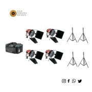 kit x 4 luz open face 800w tungsteno Alquiler