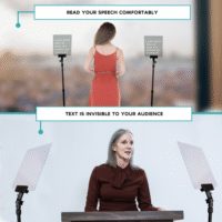 Teleprompter presidencial atril eventos kit 2 Alquiler